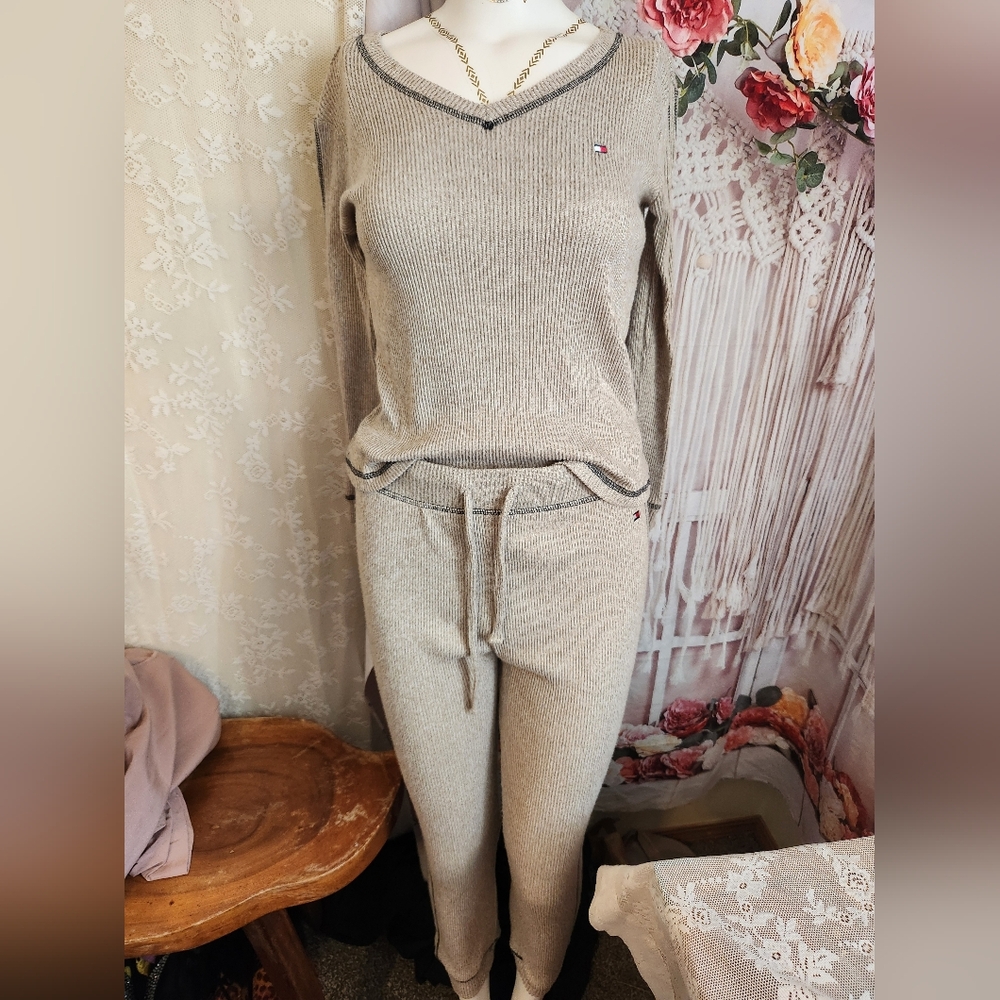 Tommy Hilfiger Beige Knit Pajamas